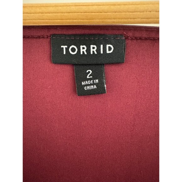 Sexy Torrid Red Peplum Faux Leather Sleeveless Top Size 2X 18 20 Plus Tank Shirt - Picture 7 of 9